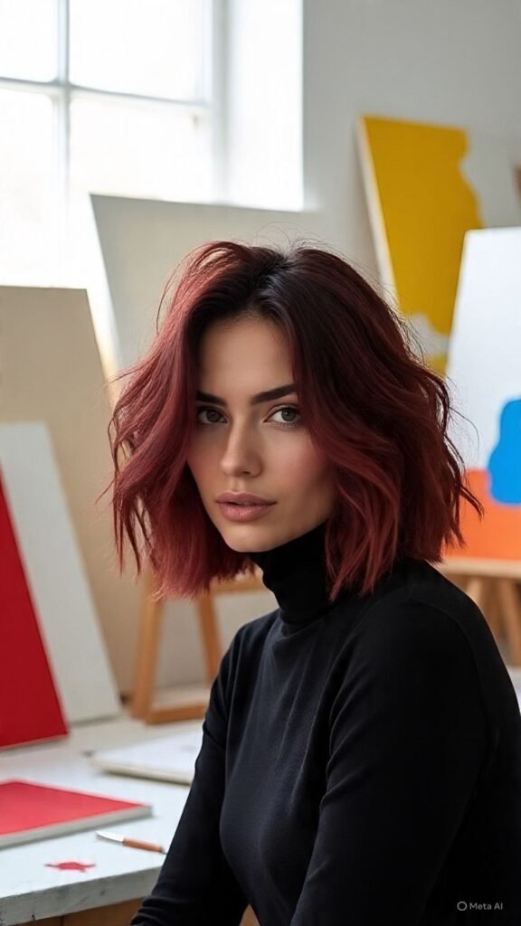 Asymmetrical Wavy Bob
