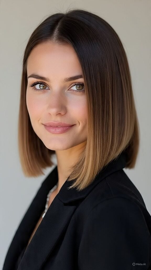 Blunt Lob with Side Part