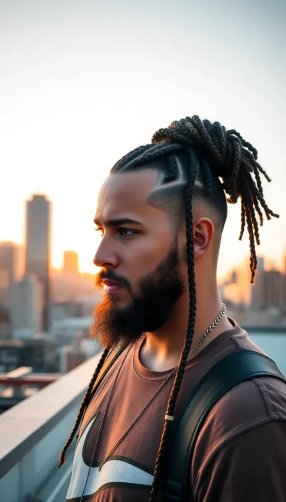 Braided Bun (Man Bun with Braids)