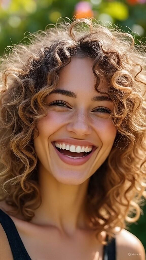 Curly Lob for Fine Hair