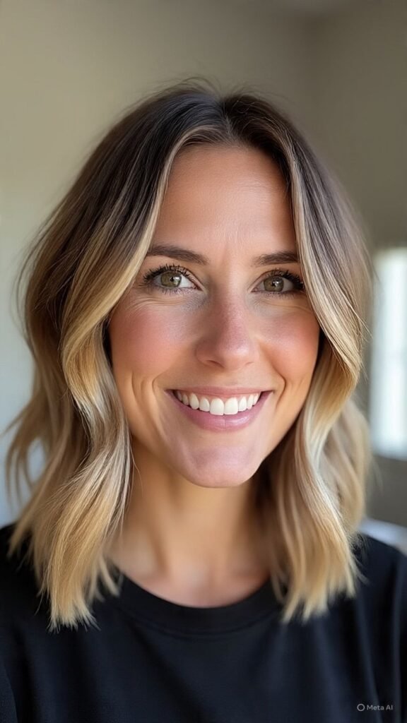 Lob with Face-Framing Layers