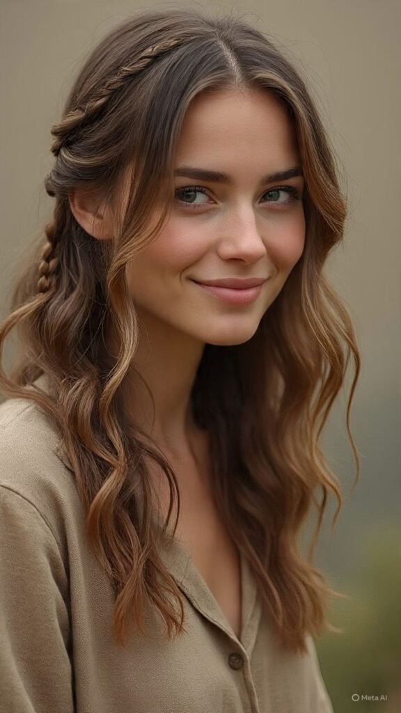 Loose Waves with Side Braids
