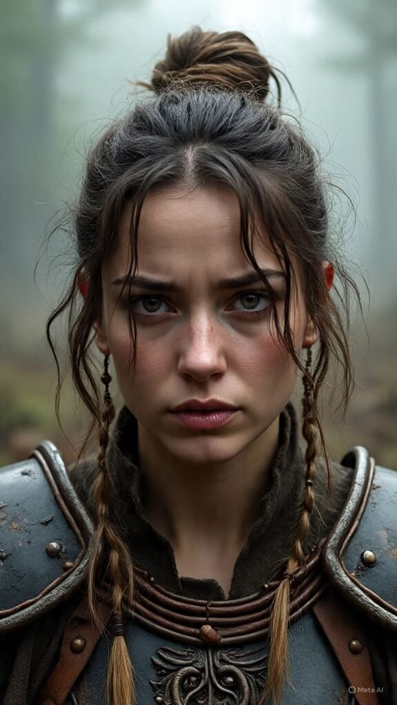 Messy Viking Bun with Braids