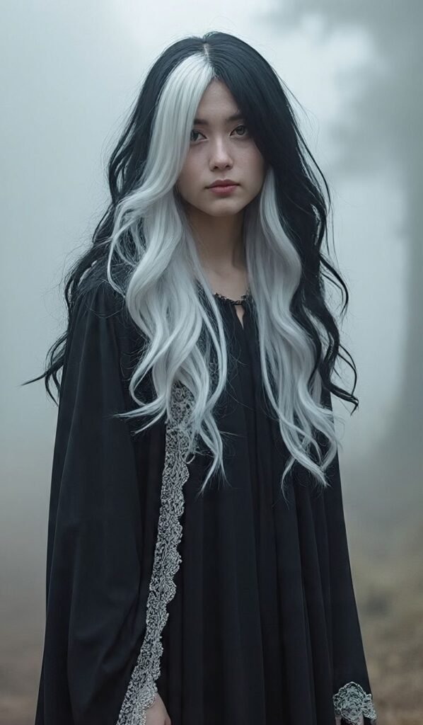 Two-Tone Witch Hair (Black and White)