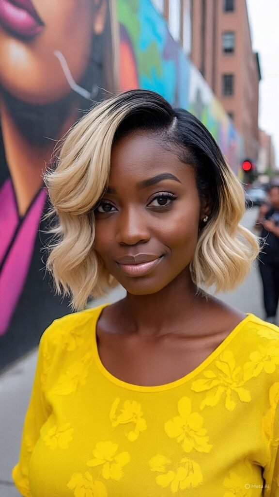 Wavy Bob with Bold Highlights