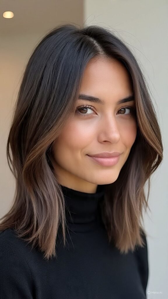 Ash Brown Highlights for a Cool Contrast