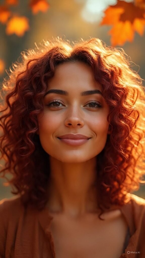 Auburn Dyed Curly Hair