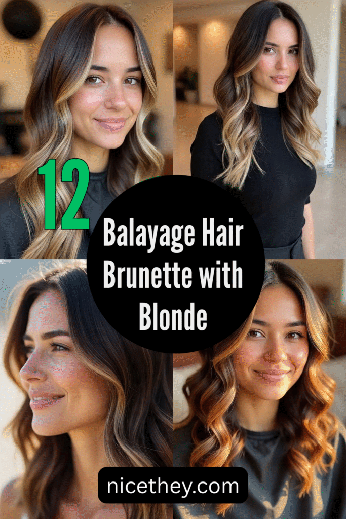 Balayage Hair Brunette with Blonde