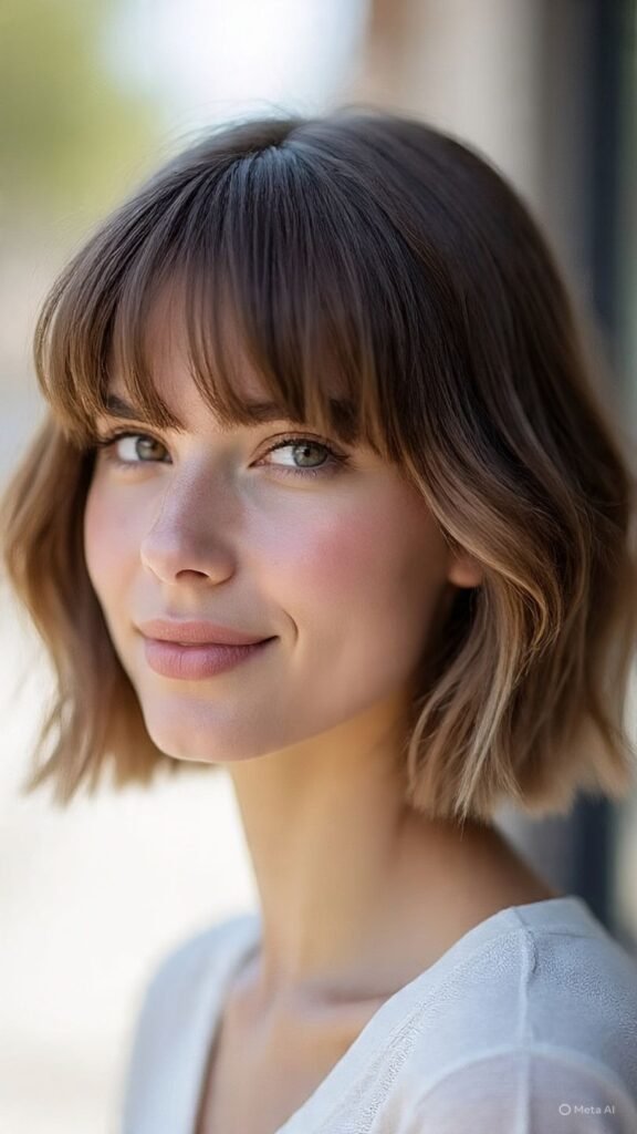 Bob with Curtain Bangs