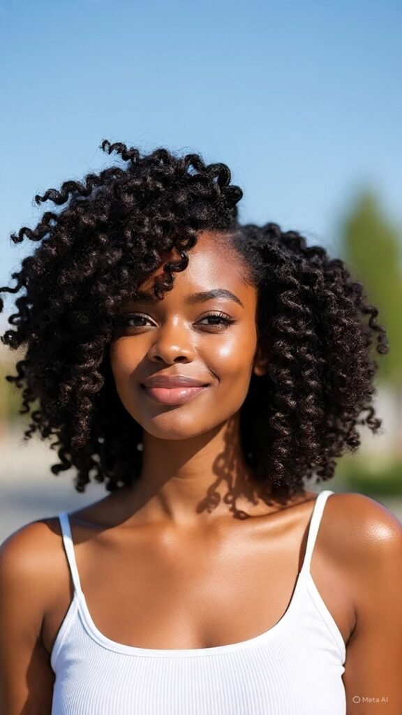 Box Braids in the Front with Curly Weave in the Back