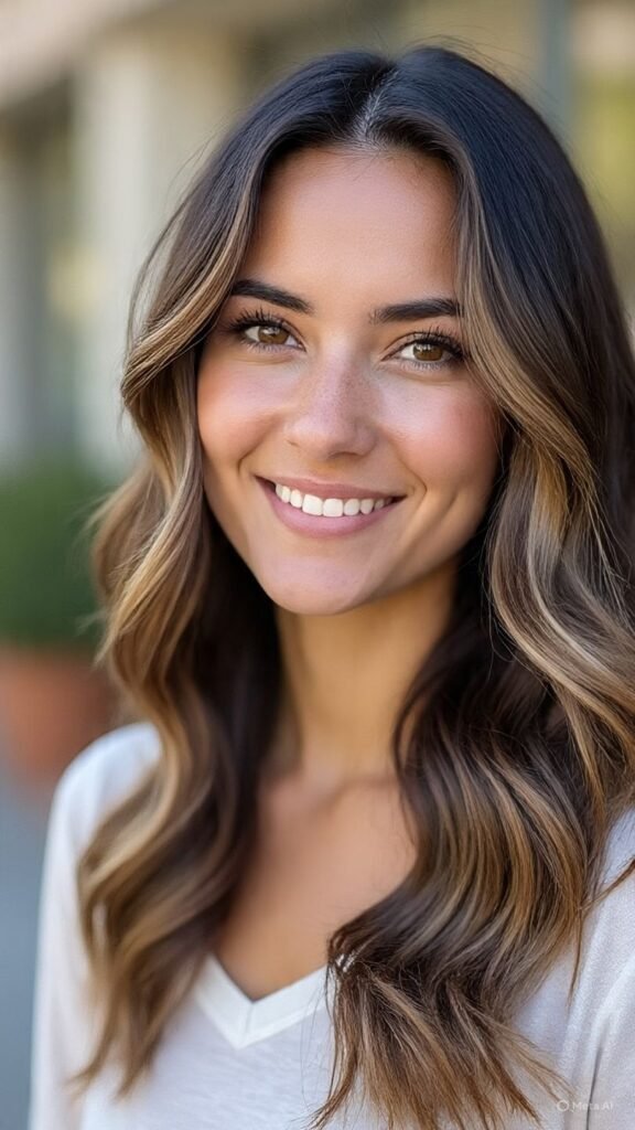 Brunette Balayage with Honey Highlights