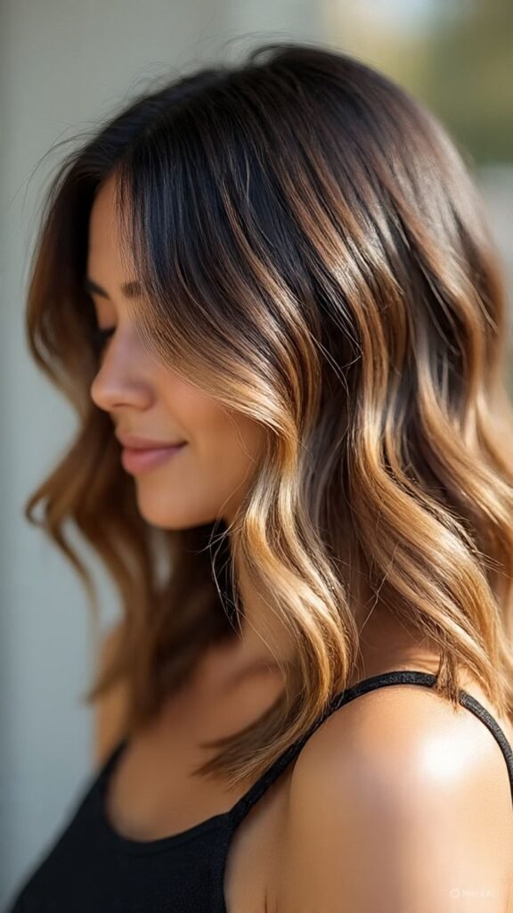 Classic Brunette with Honey Blonde Balayage