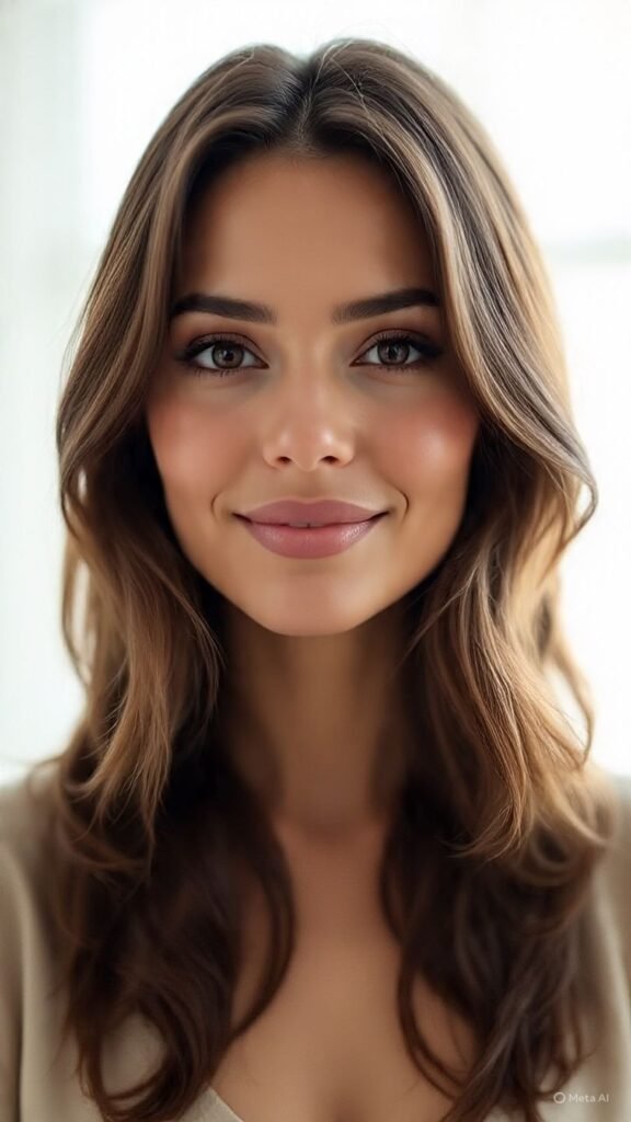 Classic Long Layers with Subtle Face Framing