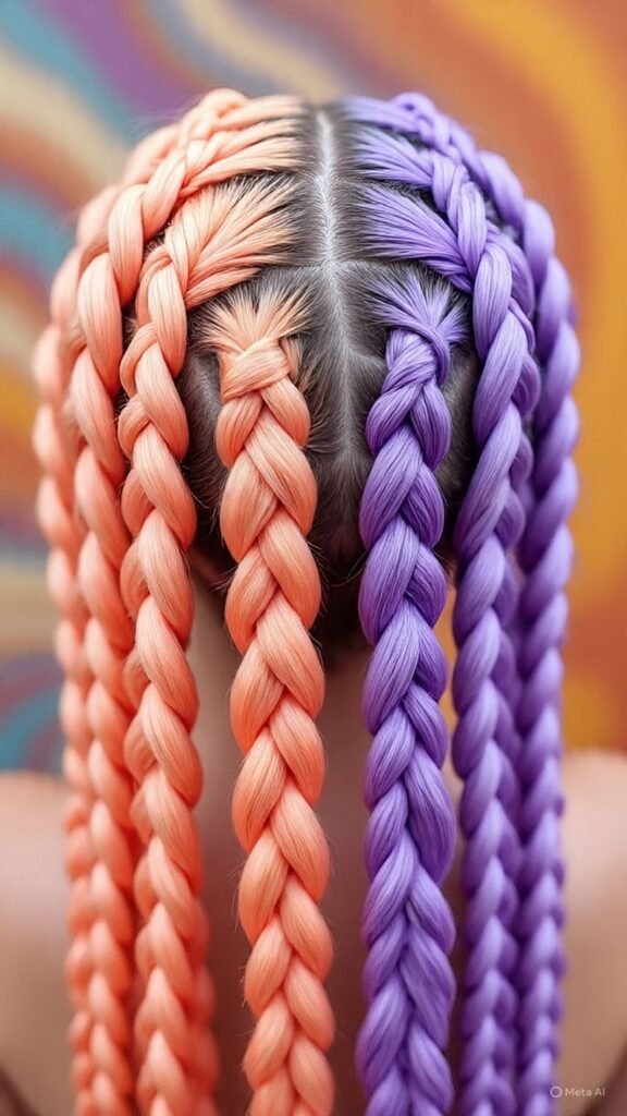 Custom Color Split Dyed Hair