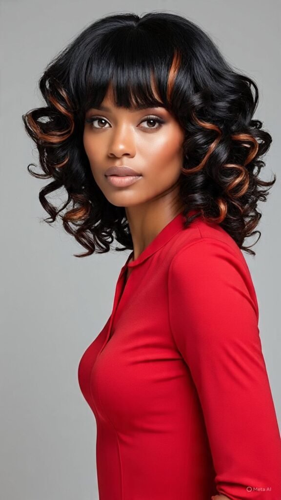 Defined Corkscrew Bangs