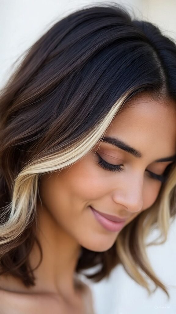 Face-Framing Blonde Highlights