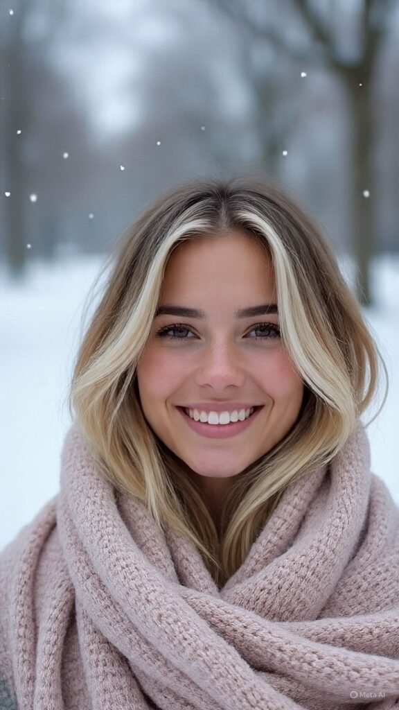 Face-Framing Money Piece Highlights