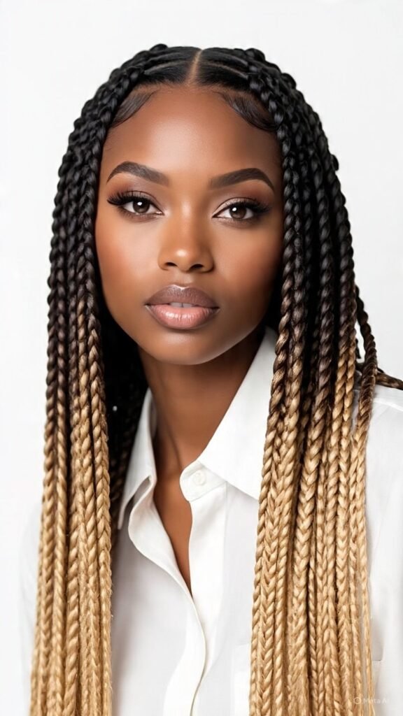 Feed-In Braids with Ombre Quick Weave