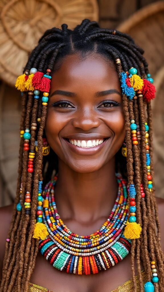 Fulani Braids with Wavy Quick Weave