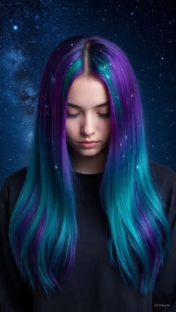 Galaxy-Inspired Purple and Blue