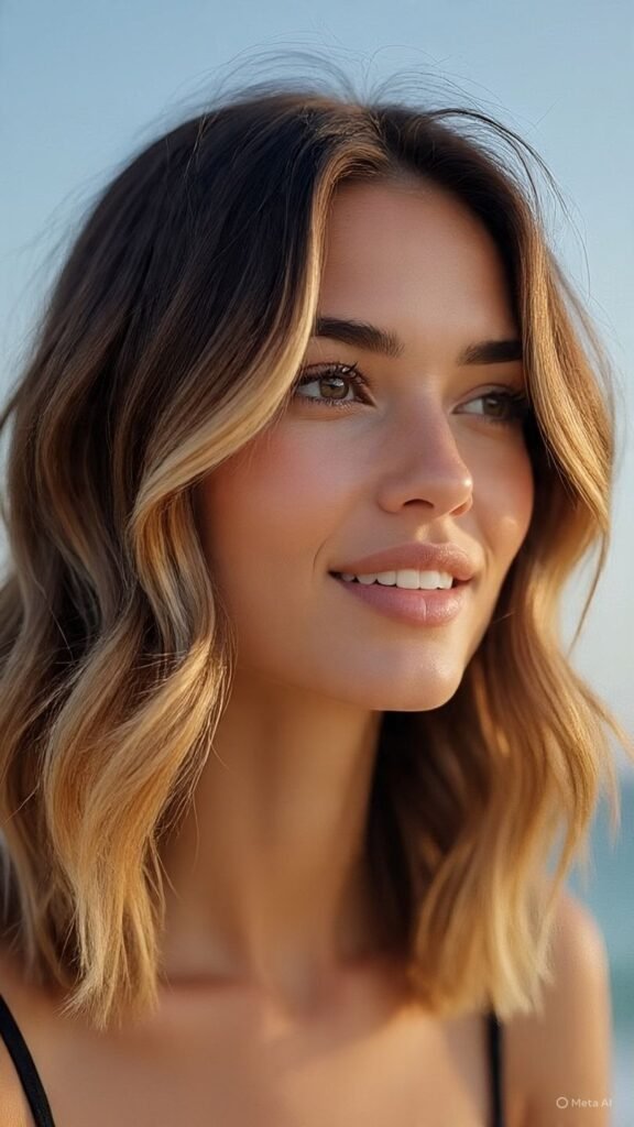 Golden Blonde Balayage for Brunettes