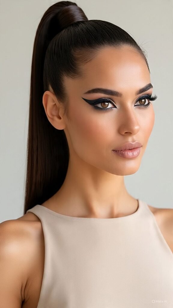 High Ponytail with a Wrap