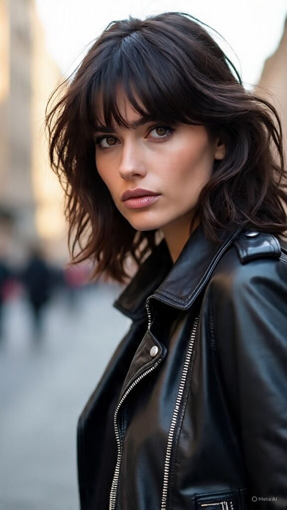 Layered Waves with Choppy Bangs