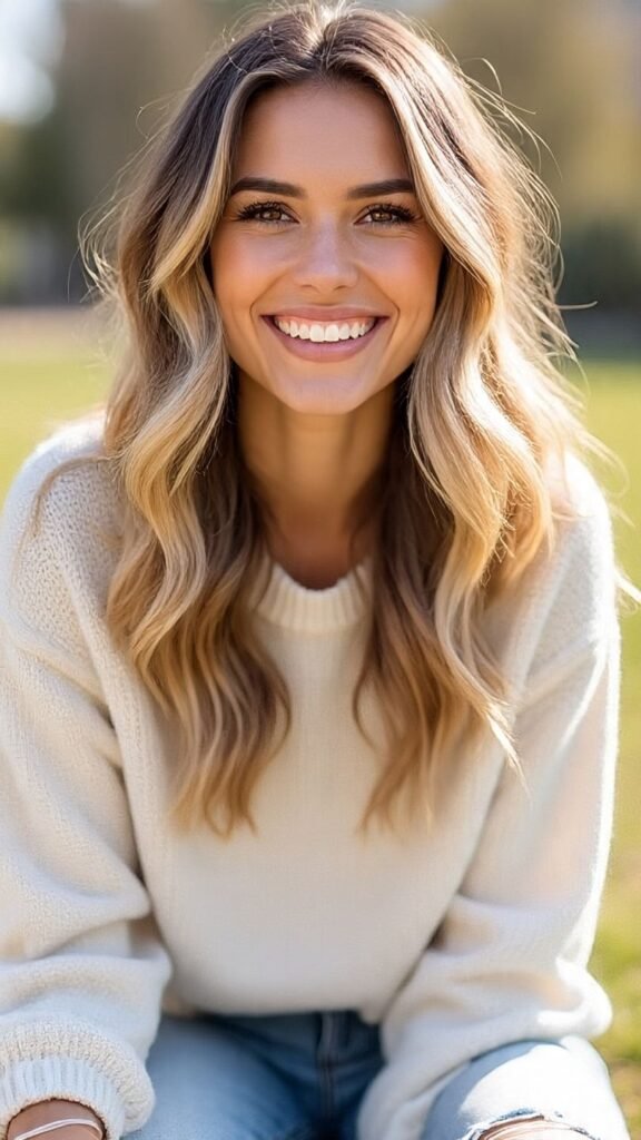 Long Layers with Balayage Highlights