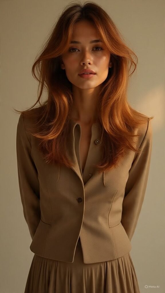 Long Layers with Curtain Bangs
