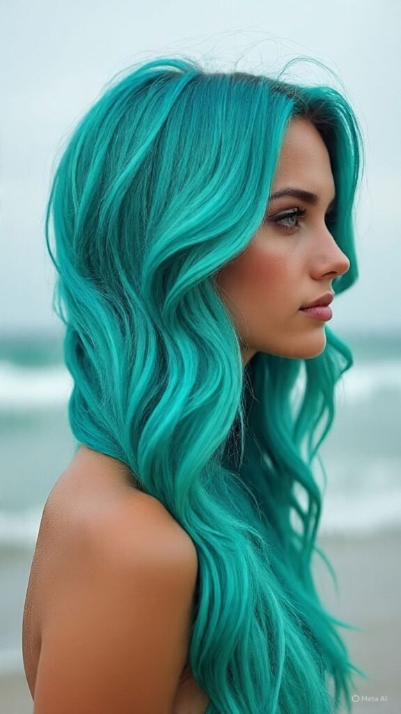 Mermaid Teal Waves