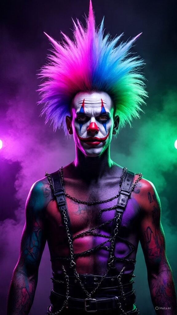 Neon Mohawk Clown Style