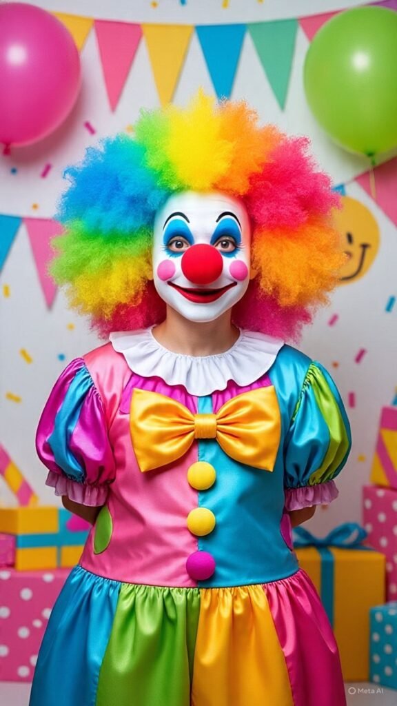 Pigtail Puff Clown Hair