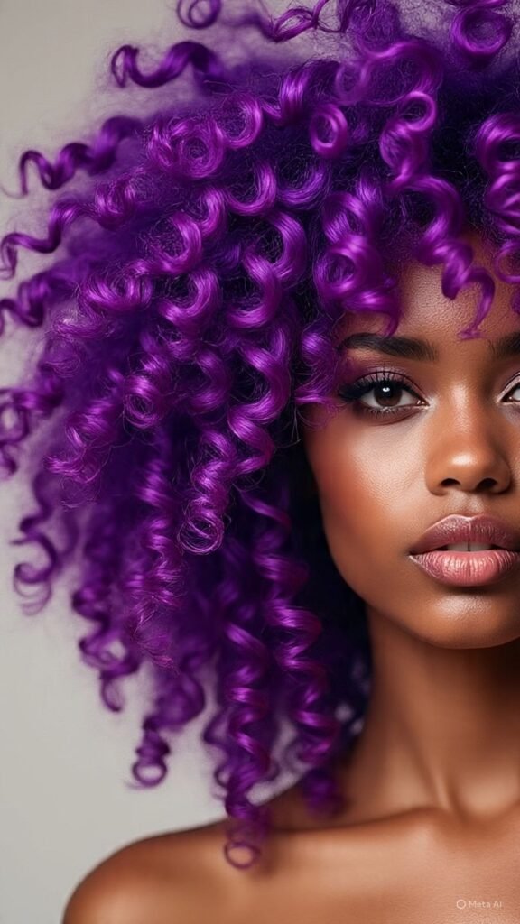 Purple Curly Hair