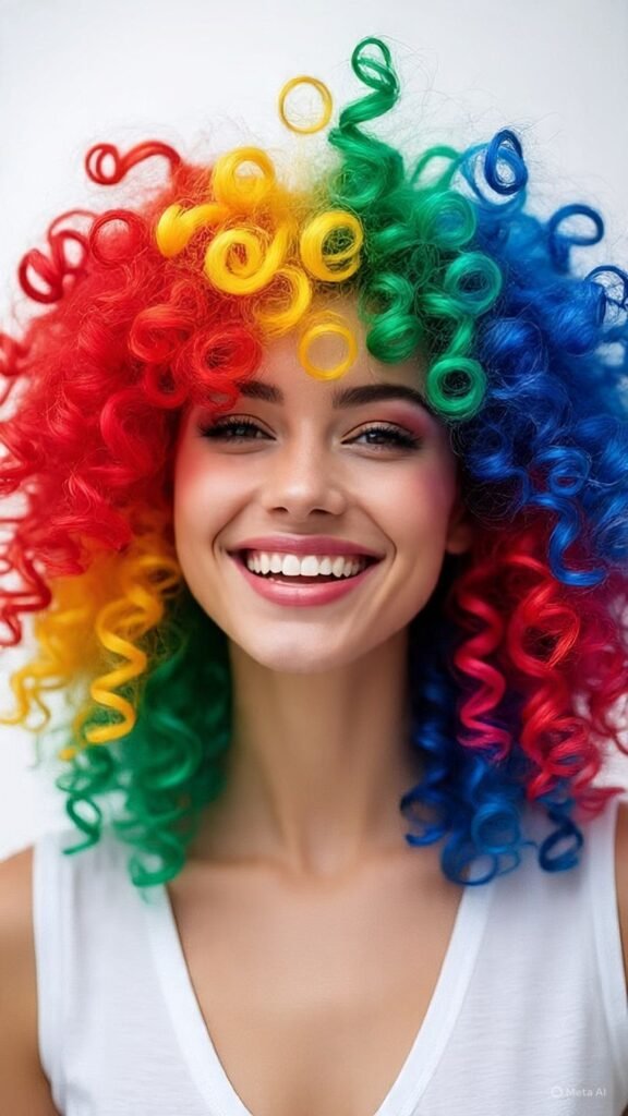Rainbow Curly Hair