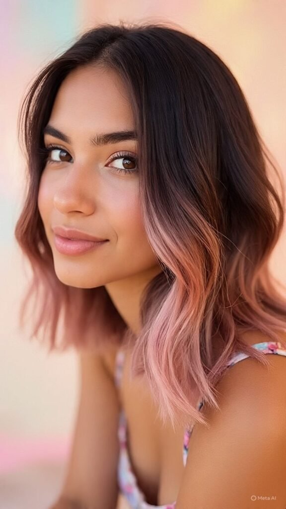 Rose Gold Highlights for a Trendy Look