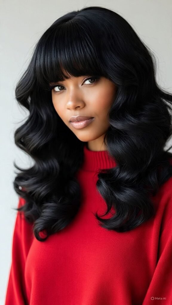 Thick Waves with Full Bangs