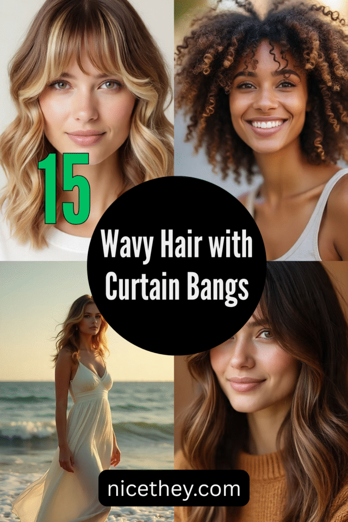 Wavy Hair with Curtain Bangs