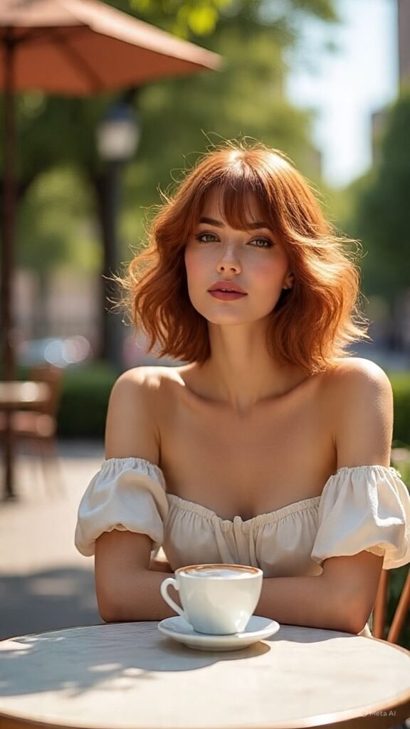 Wolf Cut with Curled Curtain Bangs