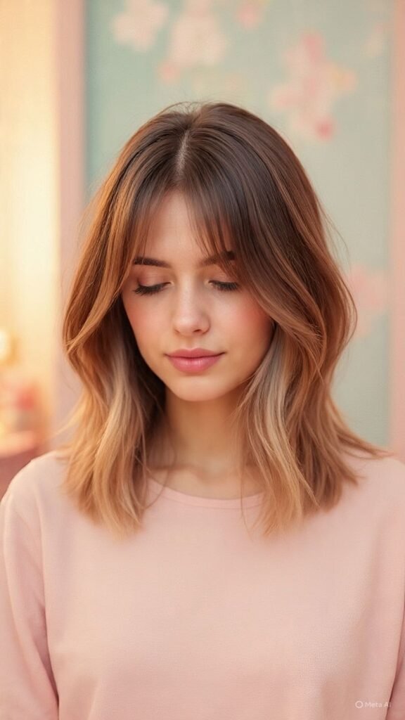 Wolf Cut with Curved-In Curtain Bangs