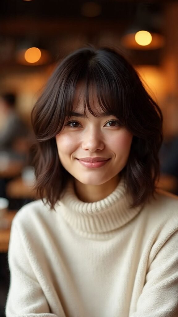 Wolf Cut with Micro-Layer Curtain Bangs