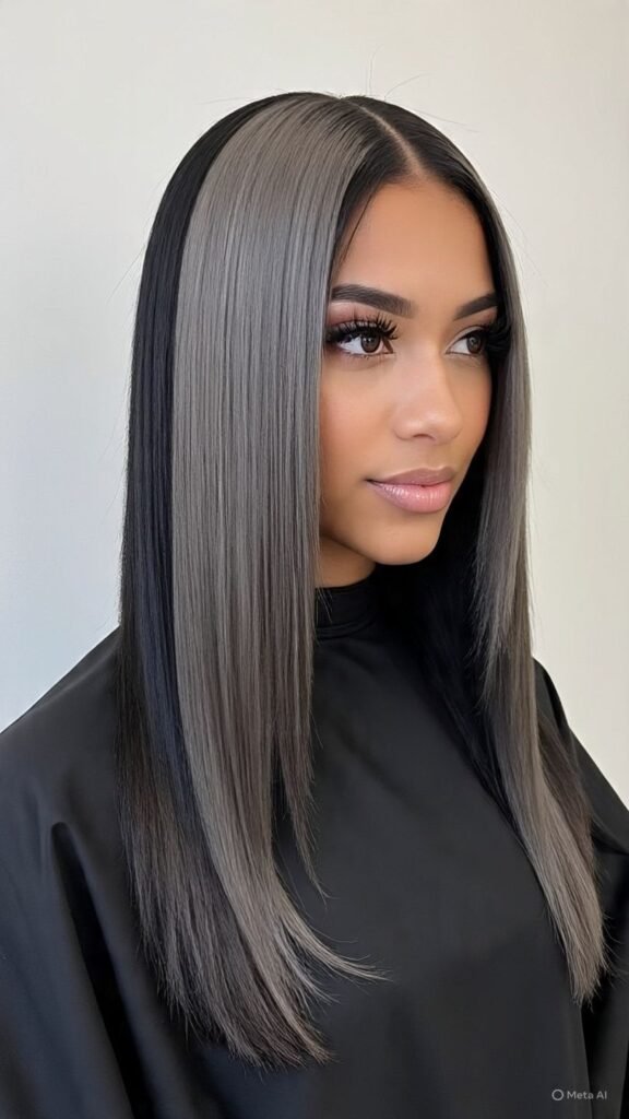 Ash Gray Money Piece