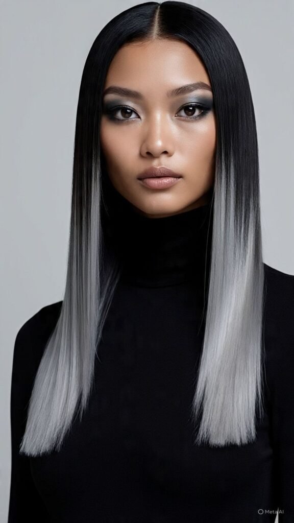 Ash Silver Highlights for a Smoky Look