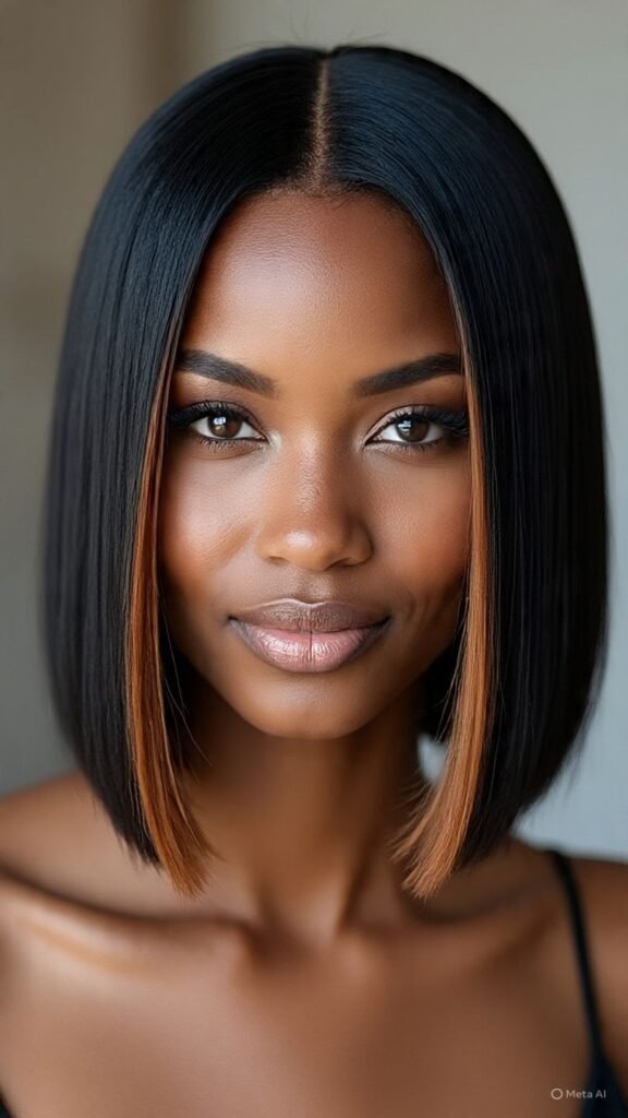 Black Bob with Auburn Highlights