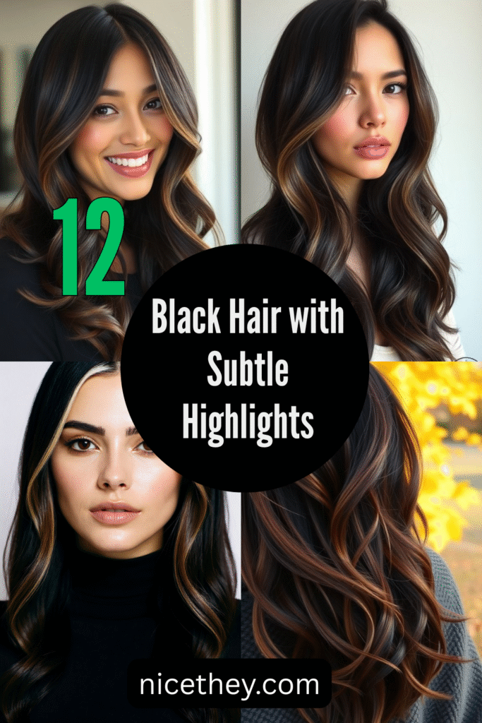 Black Hair with Subtle Highlights