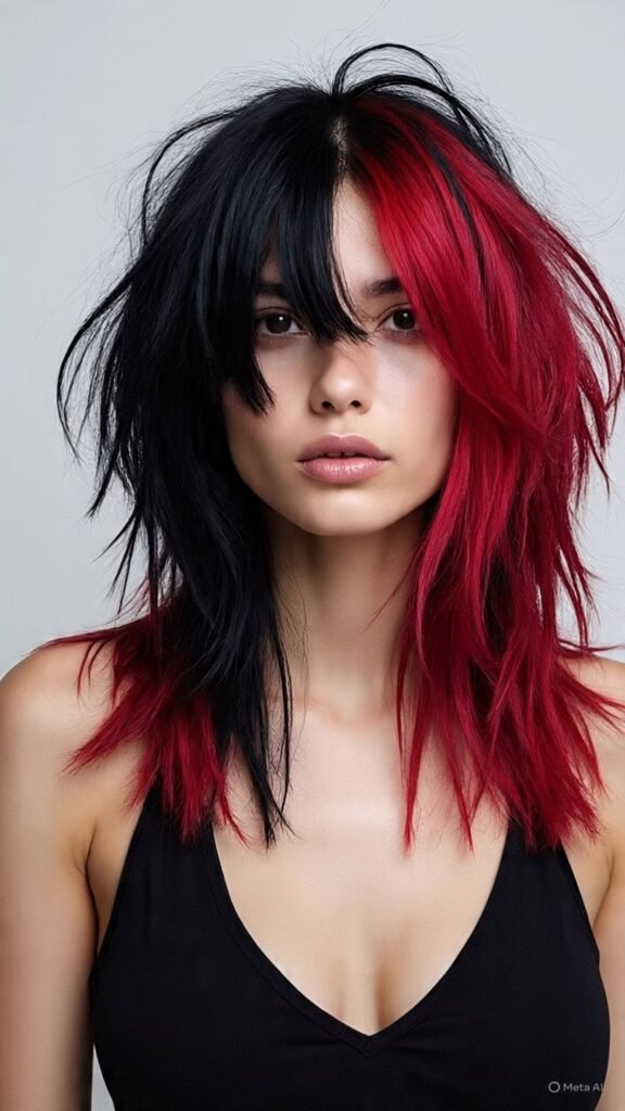 Bold Cherry Red Streaks