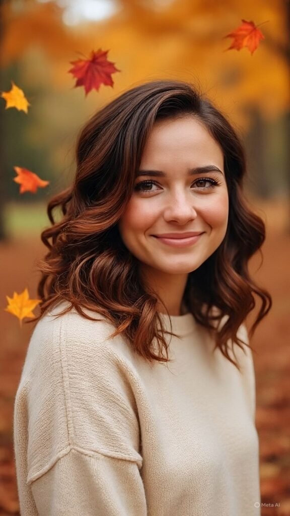 Copper Underneath Chocolate Brown Hair