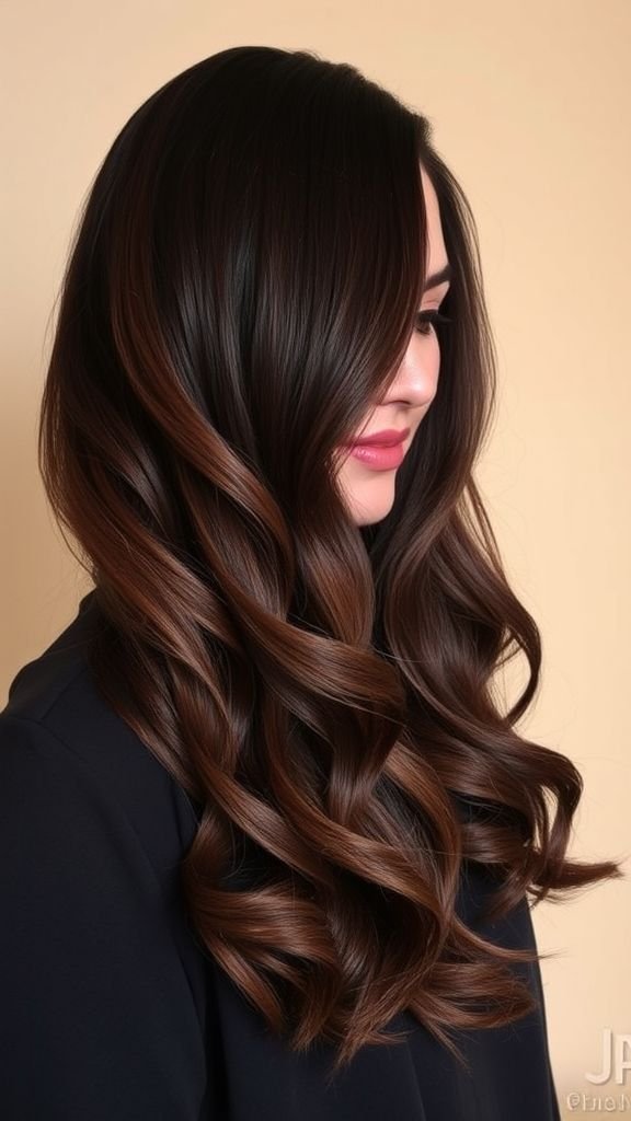 Dark Brunette with Cool Toffee Lowlights