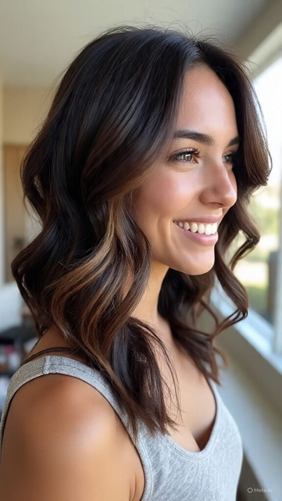 Dark Chocolate with Face-Framing Highlights