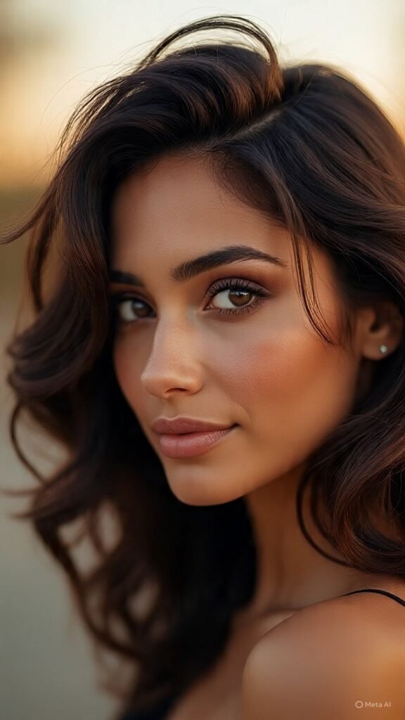 Golden Blonde Money Piece with Dark Espresso Base