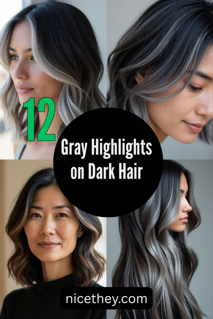 Gray Highlights on Dark Hair